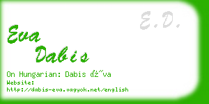 eva dabis business card